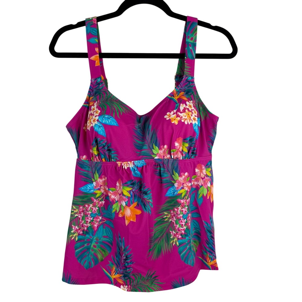 Kim Gravel X Swimsuits for All Tropical Floral Tankini Swimsuit Set Size 12 PINK